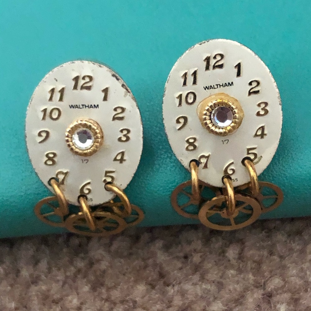 Vintage Waltham Watch 1 of a Kind Earrings